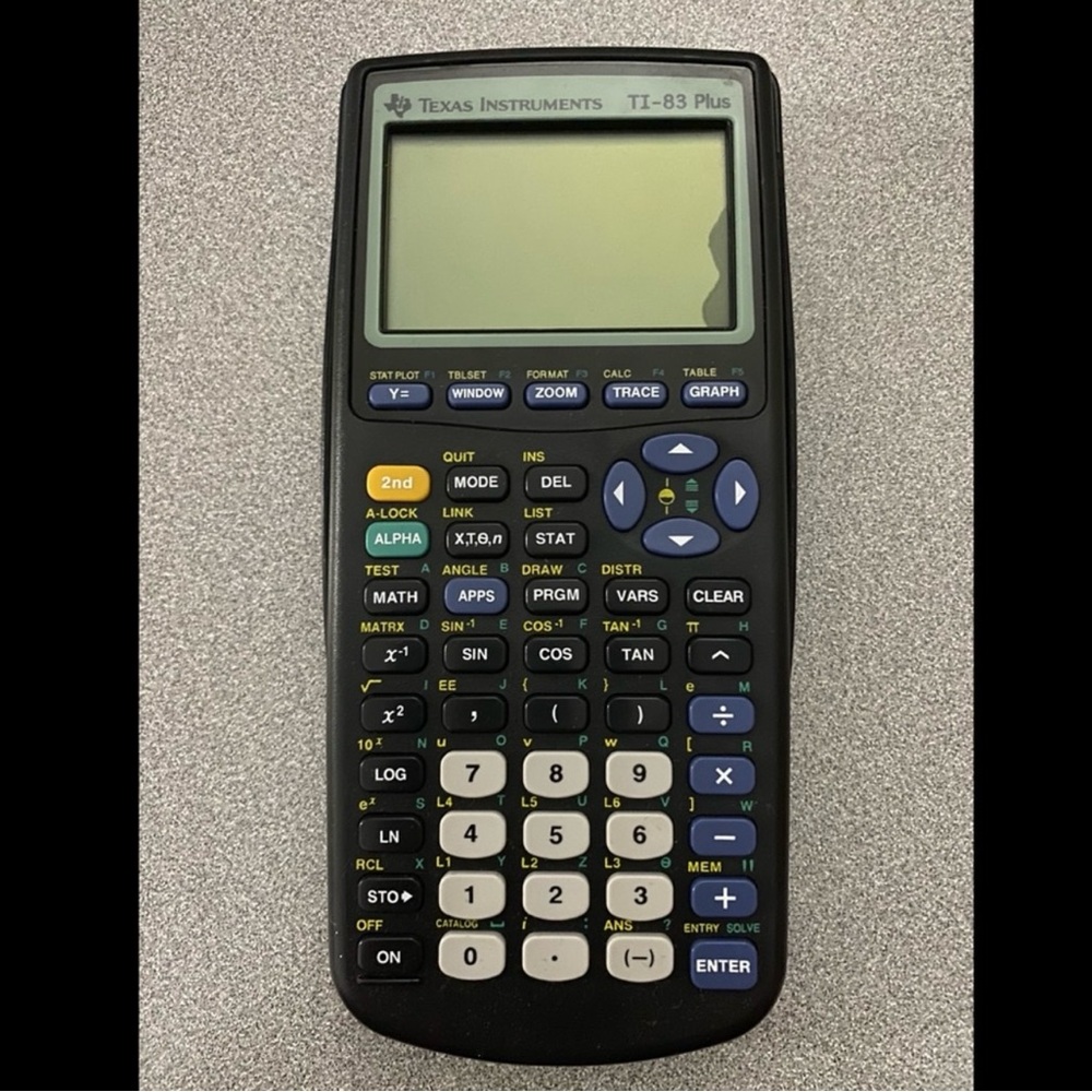 Texas Instruments TI-83 Plus Graphing Calculator - Black and Blue